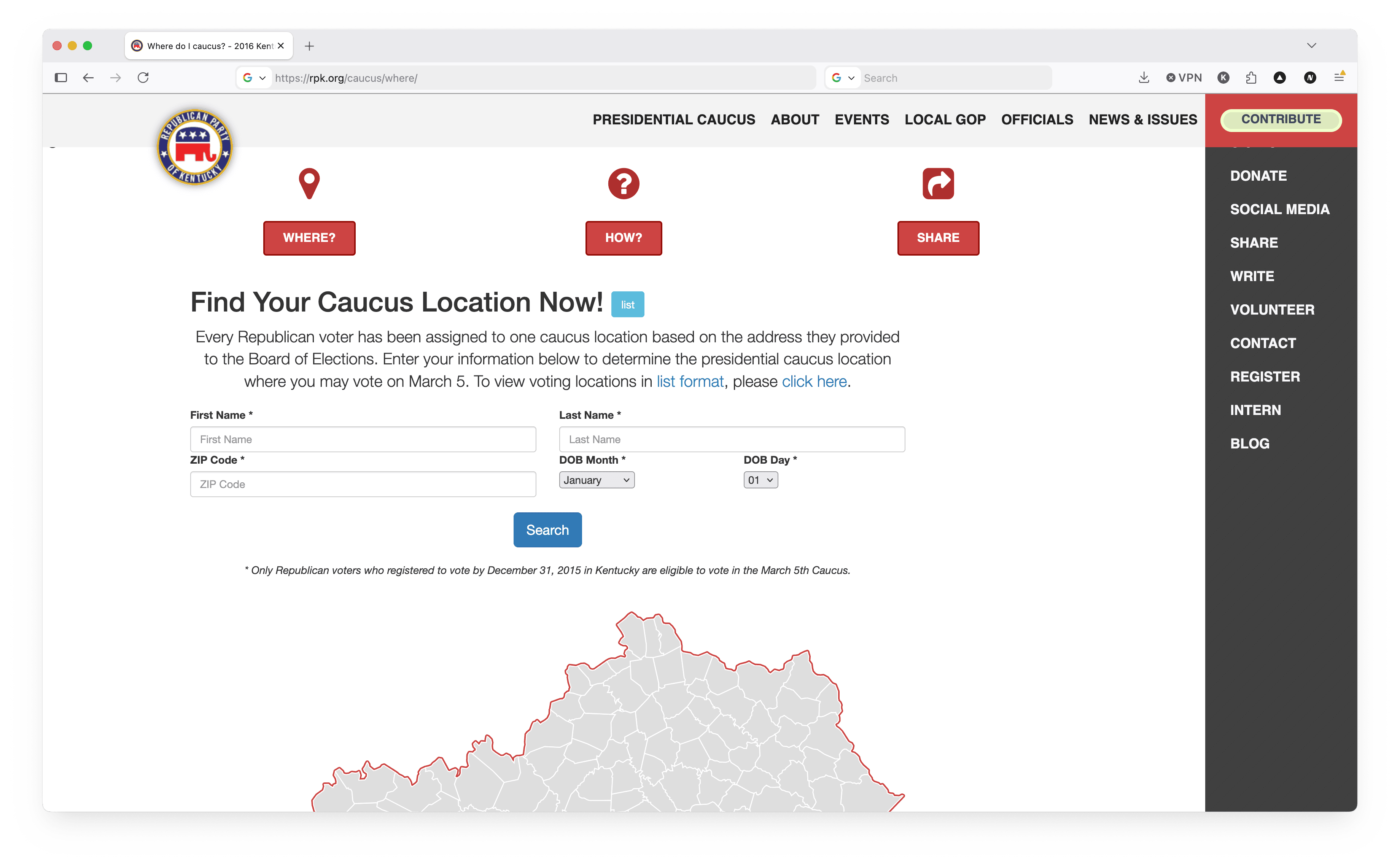 Presidential Caucus Voter Information Center
