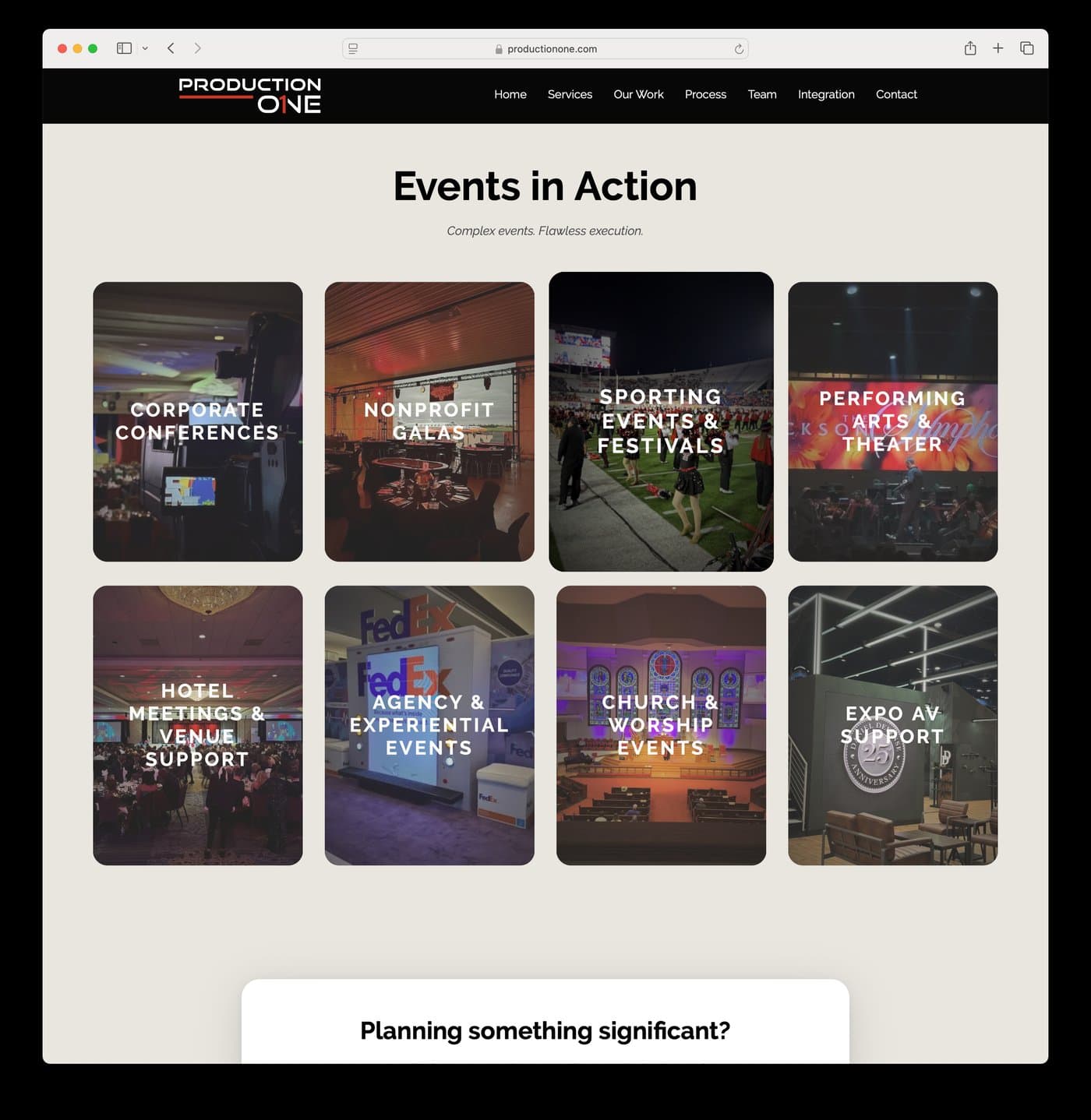 Events in Action grid