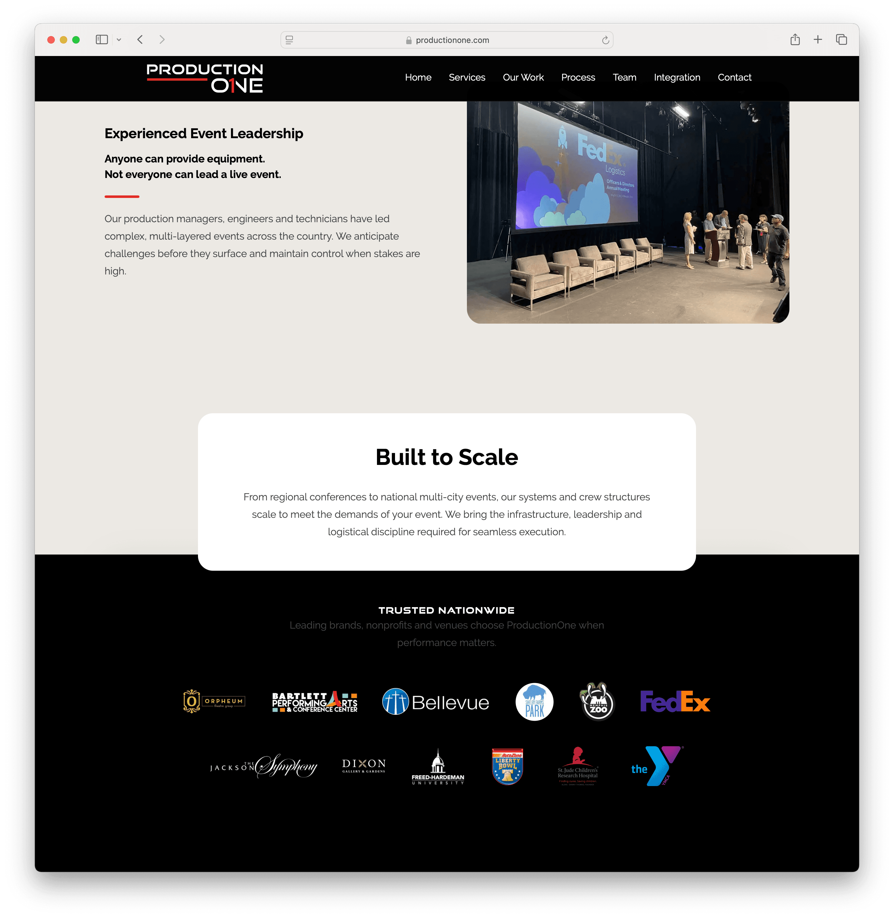 Experienced Event Leadership section