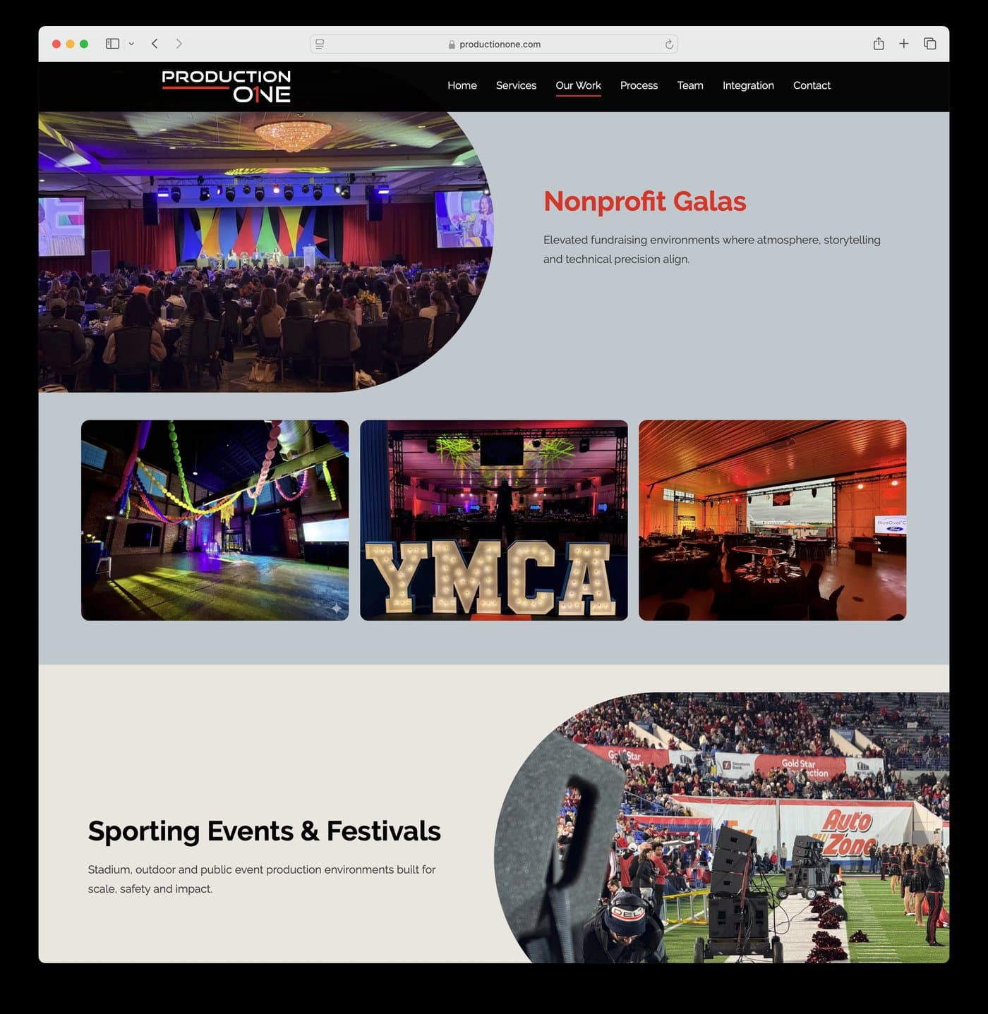 Our Work — nonprofit galas and sporting events